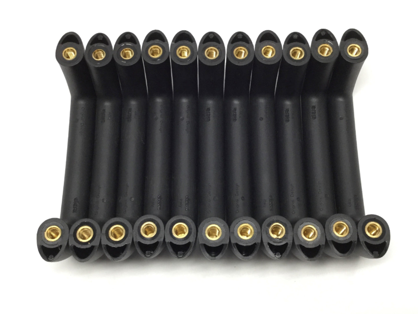 New – Open box Lot of 11 Elesa 137901 Black Matte Plastic Bridge Pull Handles, 88mm Center, M5