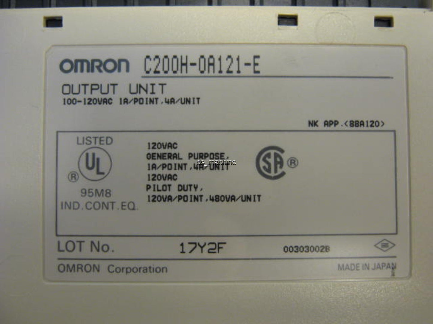 Used Omron C200H-OA121-E PLC Output Module 120VAC 4A/Unit