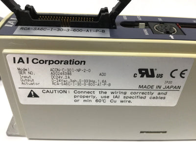 Used IAI ACON-C-30I-NP-2-0 Positioner Controller 24VDC Input, 0-24VAC Out 30W, NPN