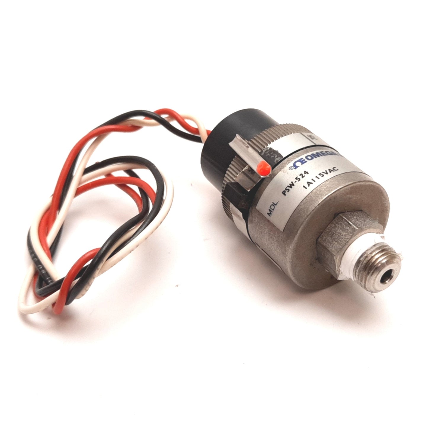 Used Omega PSW-524 Pressure Switch, SPST, Pressure: 7.5-250psi, Connection: 1/8" NPT