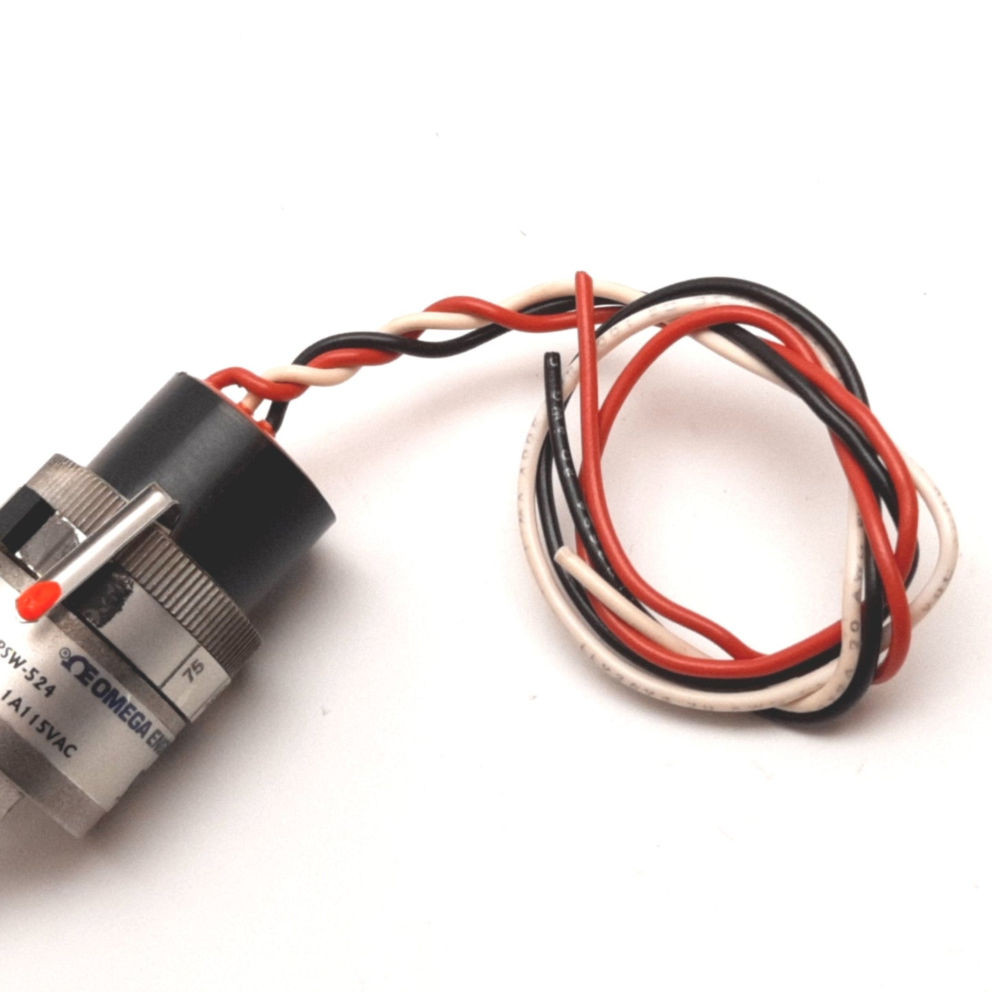 Used Omega PSW-524 Pressure Switch, SPST, Pressure: 7.5-250psi, Connection: 1/8" NPT
