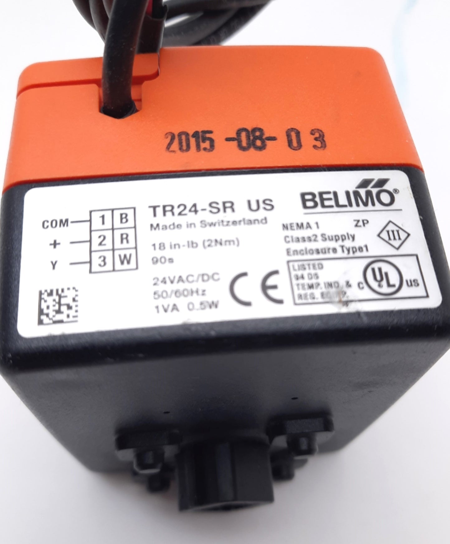 Used Belimo TR24-SR US Characterized Control Valve 24VAC/VDC 18 in-lb NEMA 1