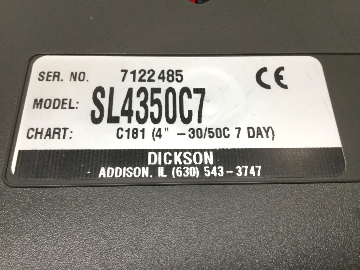 Used Dickson SL4350C7 4" Temperature Chart Recorder, Battery Powered, 7-Day, -30/50°C