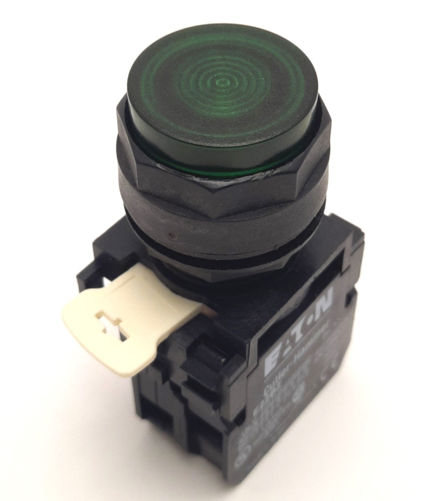 Used Eaton E22NB3 Illuminated Pushbutton, Green, 1NO, Momentary, 22.5mm, E22D, E22B2