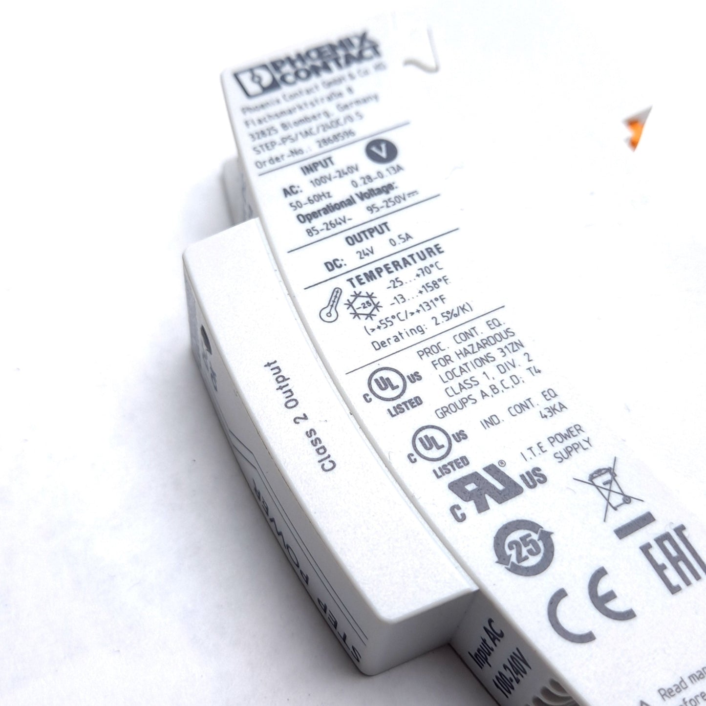 Used Phoenix Contact 2868596 Power Supply Unit, In: 100-240VAC, Out: 24VDC 0.5A