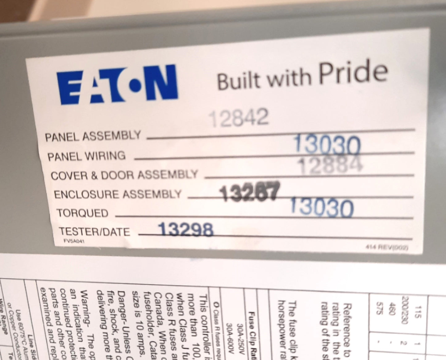 New Eaton ECN1801CJC Enclosure Non-Reverse Starter 3 Phase NEMA 1 460V 600V 30A