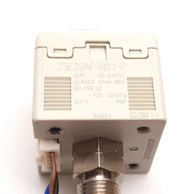 Used SMC ZSE30AF-N01-P Digital Vacuum Pressure Switch 12-24VDC, -100 to 100kPa, PNP