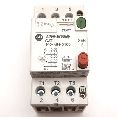 Used Allen Bradley 140-MN-0100 Manual Motor Starter, With 140-T10 Auxiliary Contact