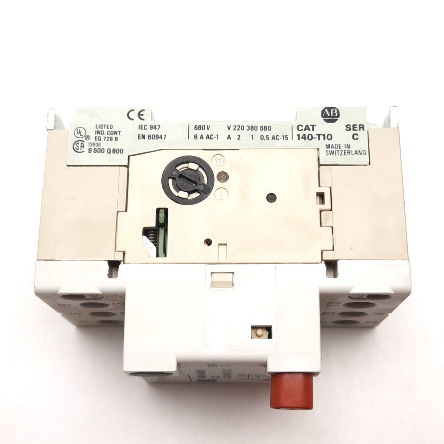 Used Allen Bradley 140-MN-0100 Manual Motor Starter, With 140-T10 Auxiliary Contact