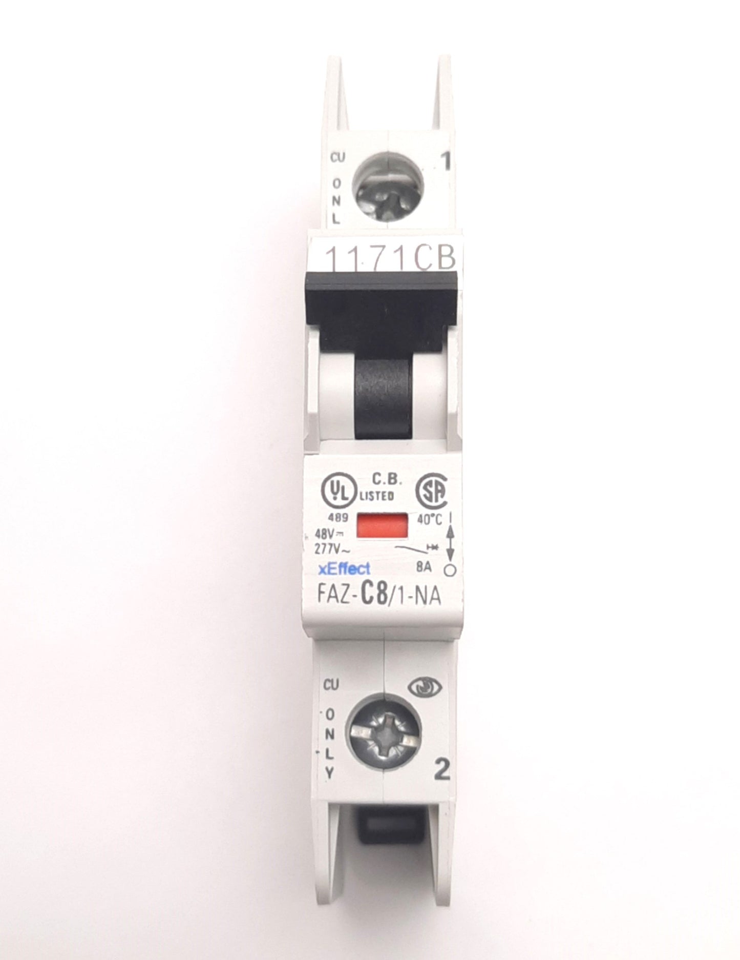 Used Eaton FAZ-C8/1-NA-SP Circuit Breaker 1 Pole, 277v AC 48v DC 8A, 10kA, DIN