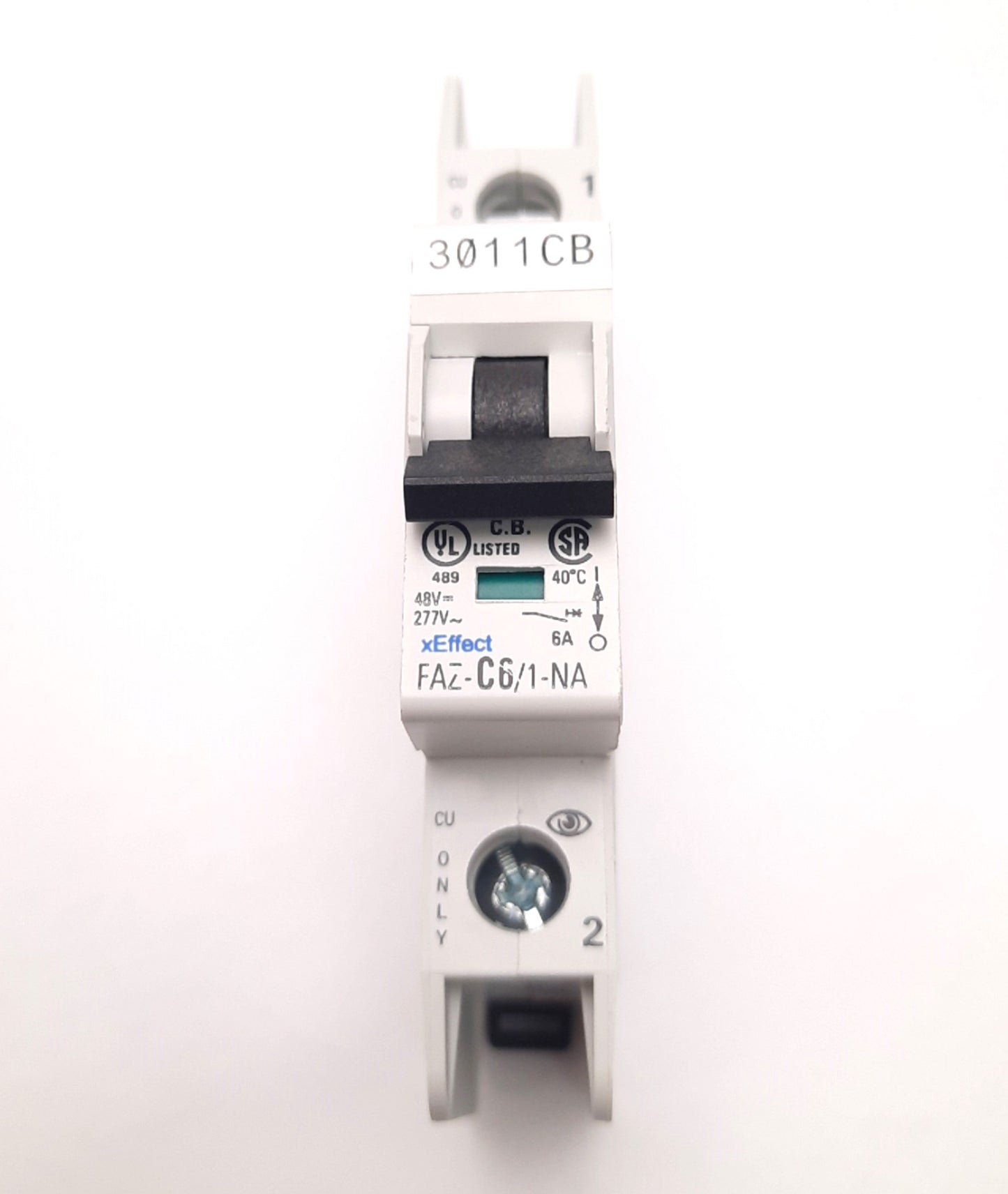 Used Eaton FAZ-C6/1-NA-SP Circuit Breaker 1 Pole, 277v AC 48v DC 6A, 10kA, DIN