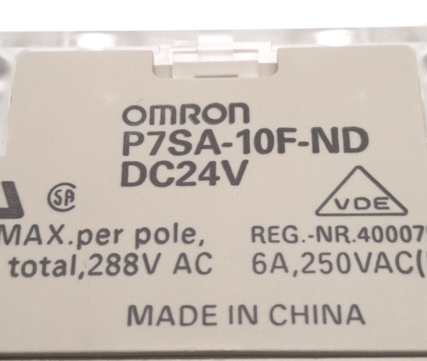 Used Omron P7SA-10F-ND DC24V Relay Socket 10 Positions, G7SA, 6A Max, 288V AC