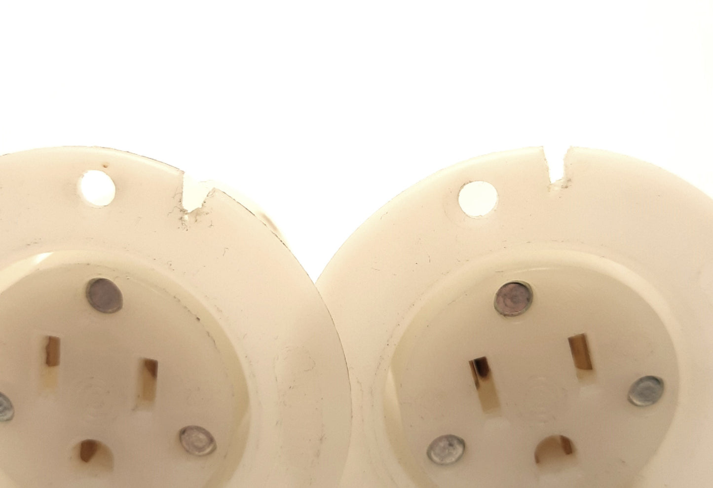 Used Lot of 2 Hubbell HBL5279C Straight Blade AC Receptacle, Flanged, 125V 15A, *Cut*