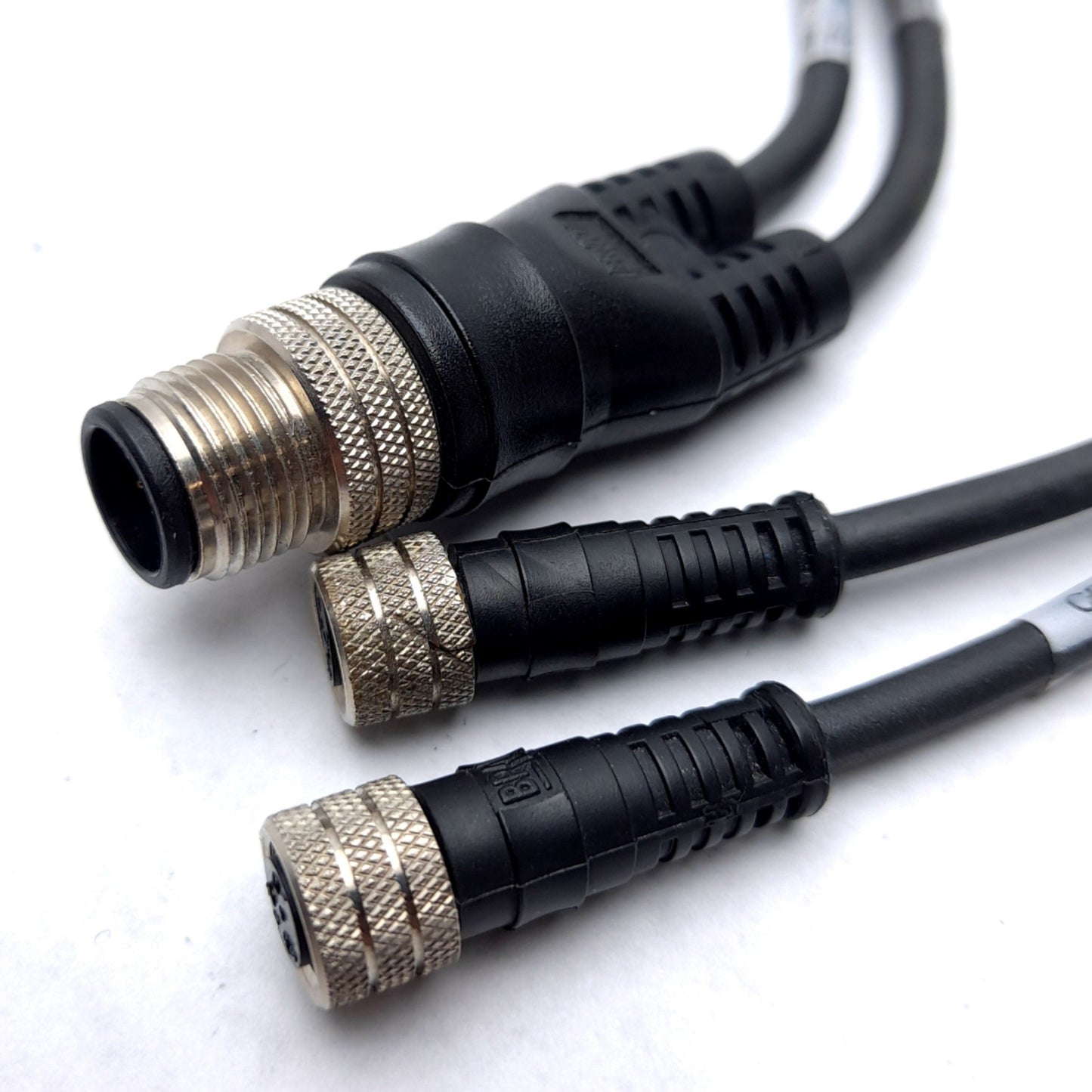 Used Wago 0756-5513/0040-0010 Sensor/Actuator Cable M12 4-Pin Male to 2x M8 3-Pin, 1m