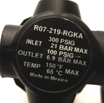 Used Norgren R07-219-RGKA Mini-Regulator, 5-100 Psi, 15 SCFM, 1/4" NPT, 300 Psi Proof