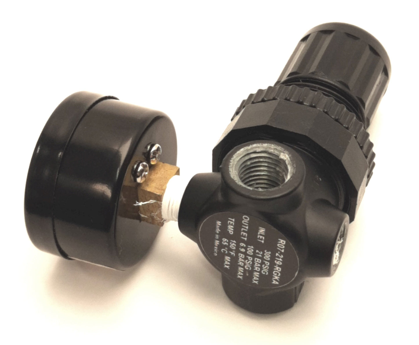 Used Norgren R07-219-RGKA Mini-Regulator, 5-100 Psi, 15 SCFM, 1/4" NPT, 300 Psi Proof