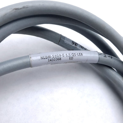 Used Festo NEBM-S1G9-E-1.5-Q5-LE6 Motor Cable, 9 Pin Sub D Connection 1.5m 24VDC IP65