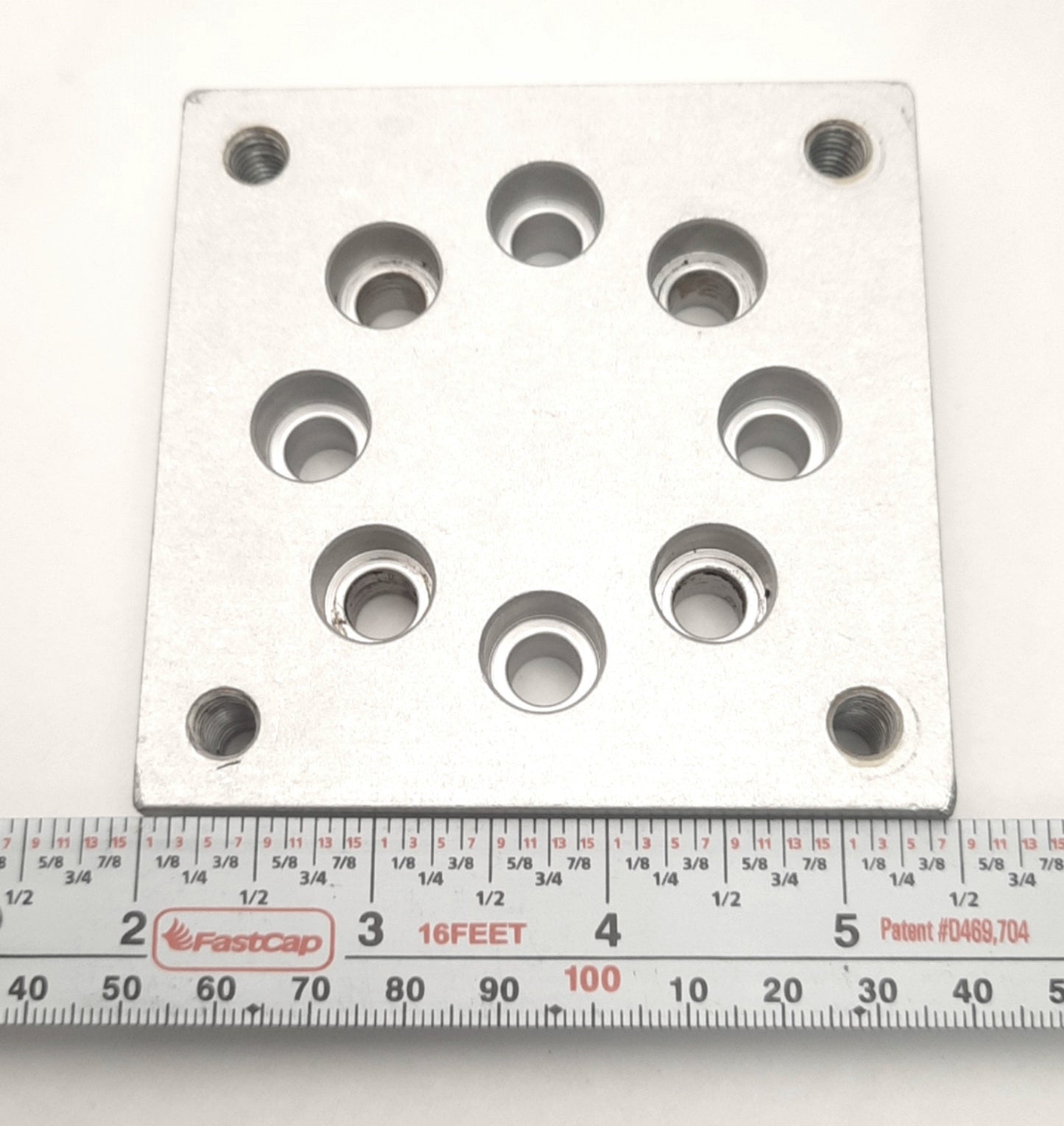 Used 80/20 2408 Aluminum Extrusion Leveling Caster Base Plate, 15 Series, 3.5" x 3.5"
