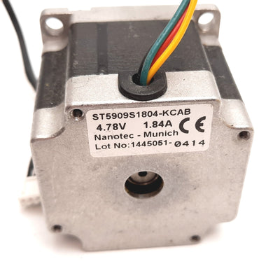 Used Nanotec ST5909S1804-KCAB Stepping Motor, 0.9ø/Step, Shaft Dia: 0.25", NEMA 23