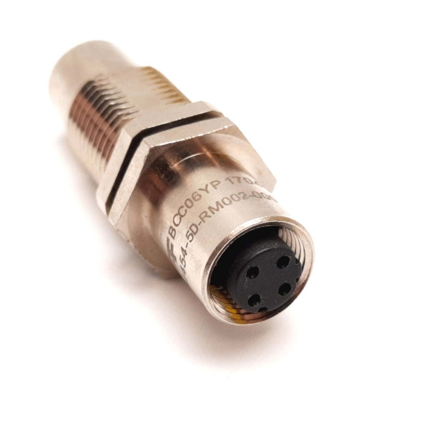 Used Balluff BCC M454-M454-5D-RM002-000 Cable Connector, 4-Pin Female M12, M16 Barrel