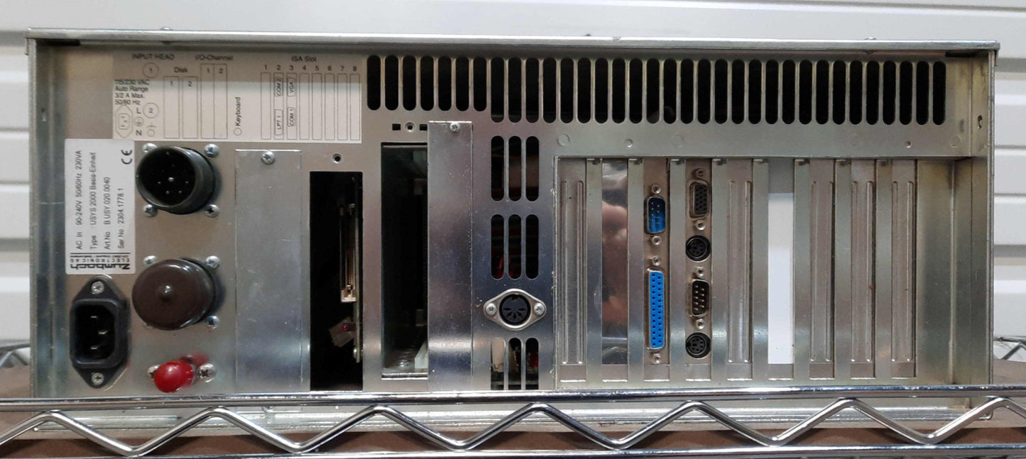 Used Zumbach USYS 2000 Sensor Controller PC, 7.5" LCD, 2x ODAC 2x CAPAC, 90-240VAC