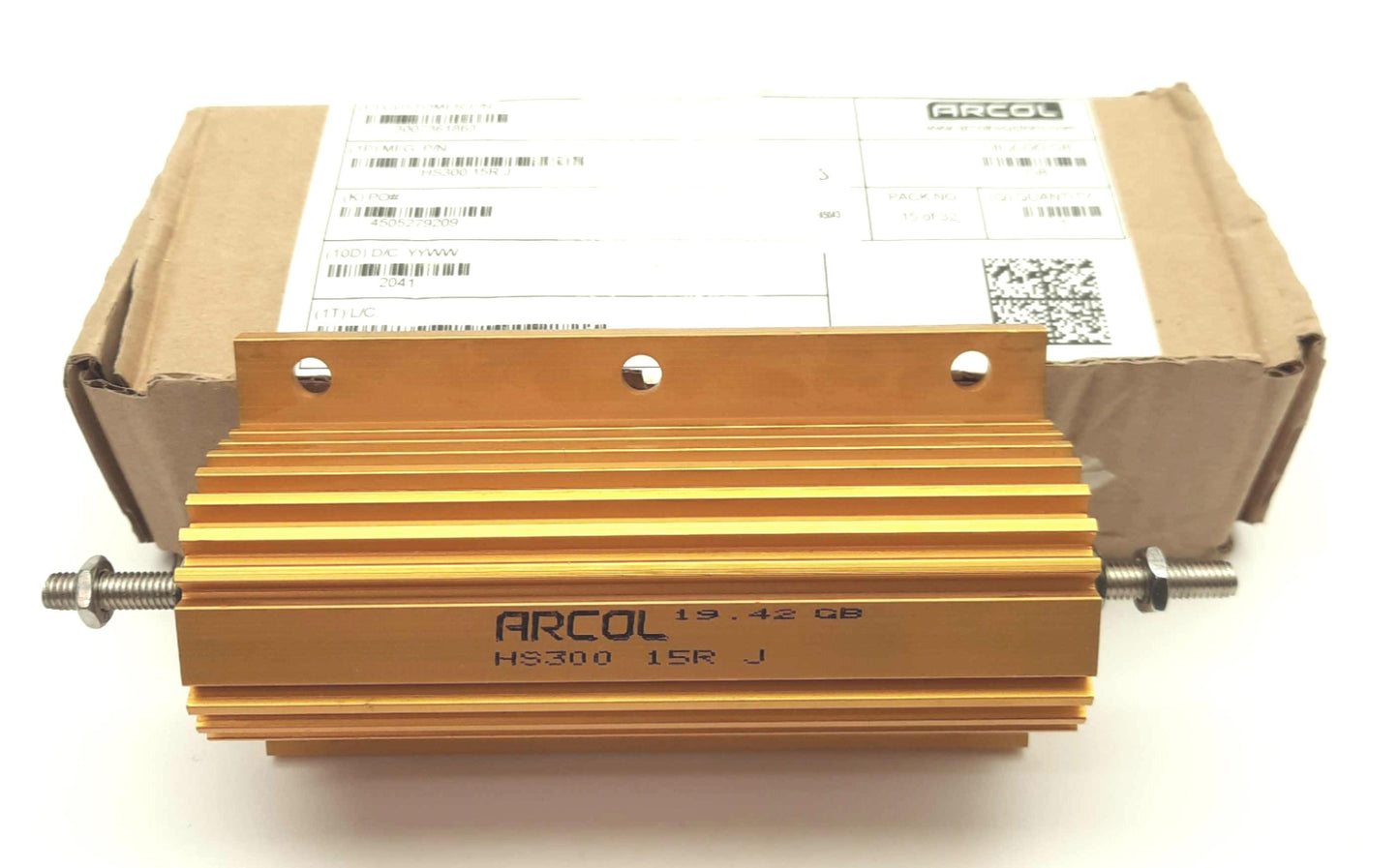 New ARCOL HS300 15R J Wirewound Aluminum Housed Resistor, 300W, 15Ohm ±5%