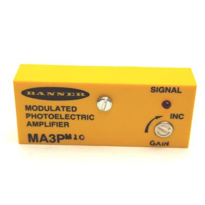 Used Banner MA3P MICRO-AMP Modulated Photoelectric Sensor Amplifier, 10-30VDC, PNP