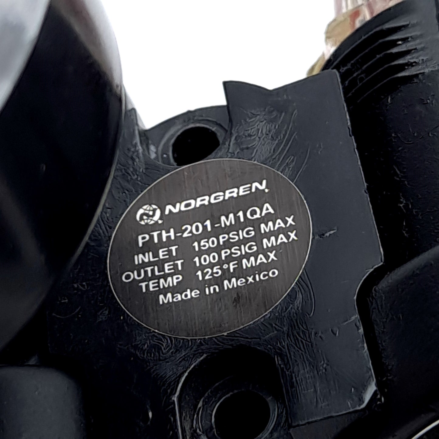 Used Norgren PTH-201-M1QA Filter/Regulator/Lubricator, With 0-100psi Gauge, 1/4" NPT