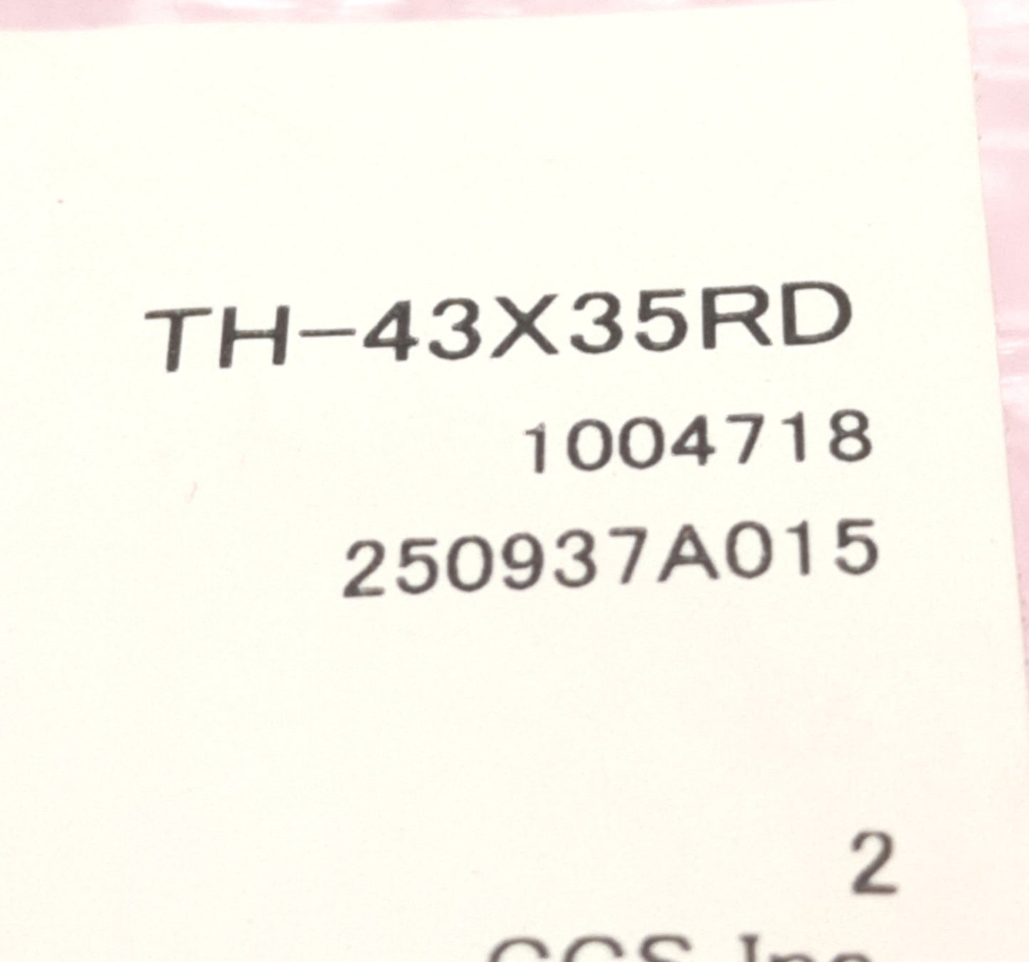 New CCS TH-43x35RD High-Luminance Machine Vision Light, Red 635nm, 24v DC, 43x35mm