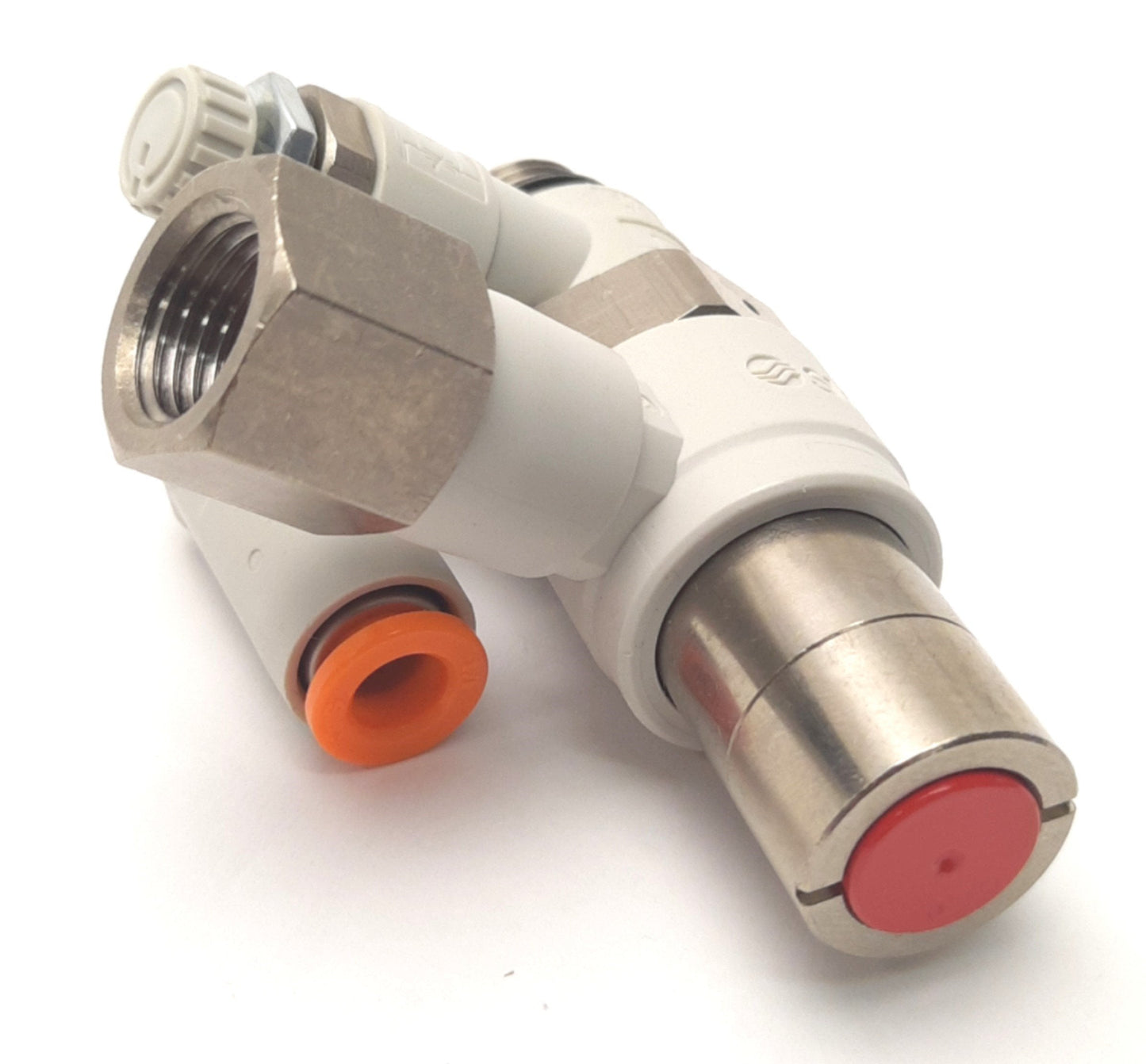 New – Open box SMC ASP430F-U02-07-X352 Speed Control w/ Check Valve, 1/4" Tube to 1/4" G Thread