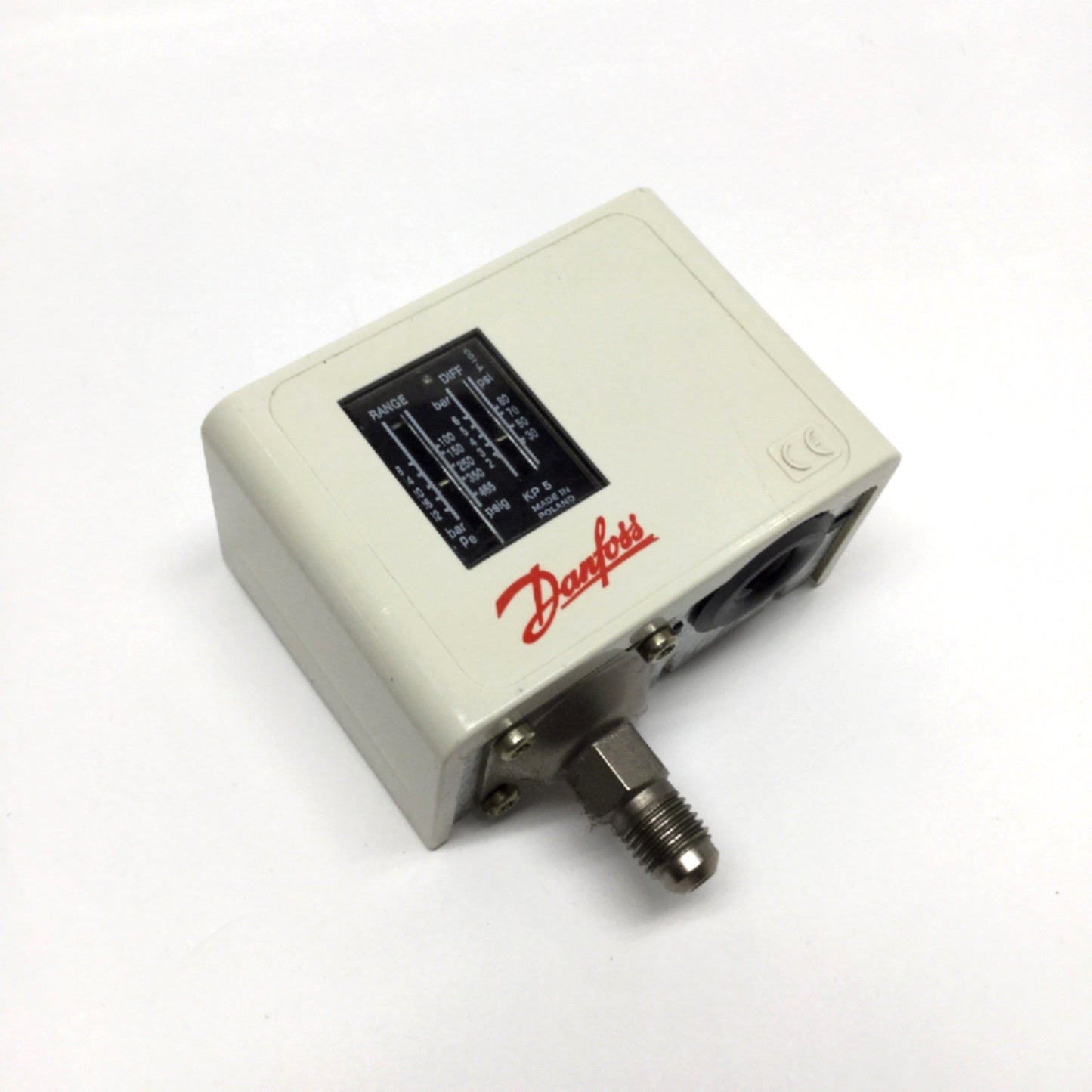 Used Danfoss KP5 Pressure Control Switch SPDT, 8-32 bar Range, 1.8-6 bar Differential