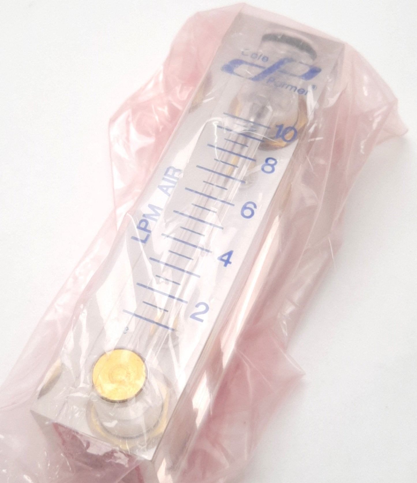 New Cole Parmer 32457-46 Flow Meter, 2" Scale, 10LPM Air, 1/8" NPT, Acrylic