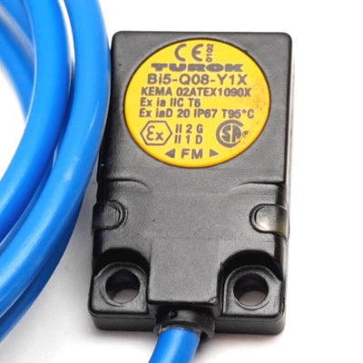 Used Turck Bi5-Q08-Y1X Inductive Proximity Sensor, 5mm, 8.2VDC, Cable: 2-Wire 1m