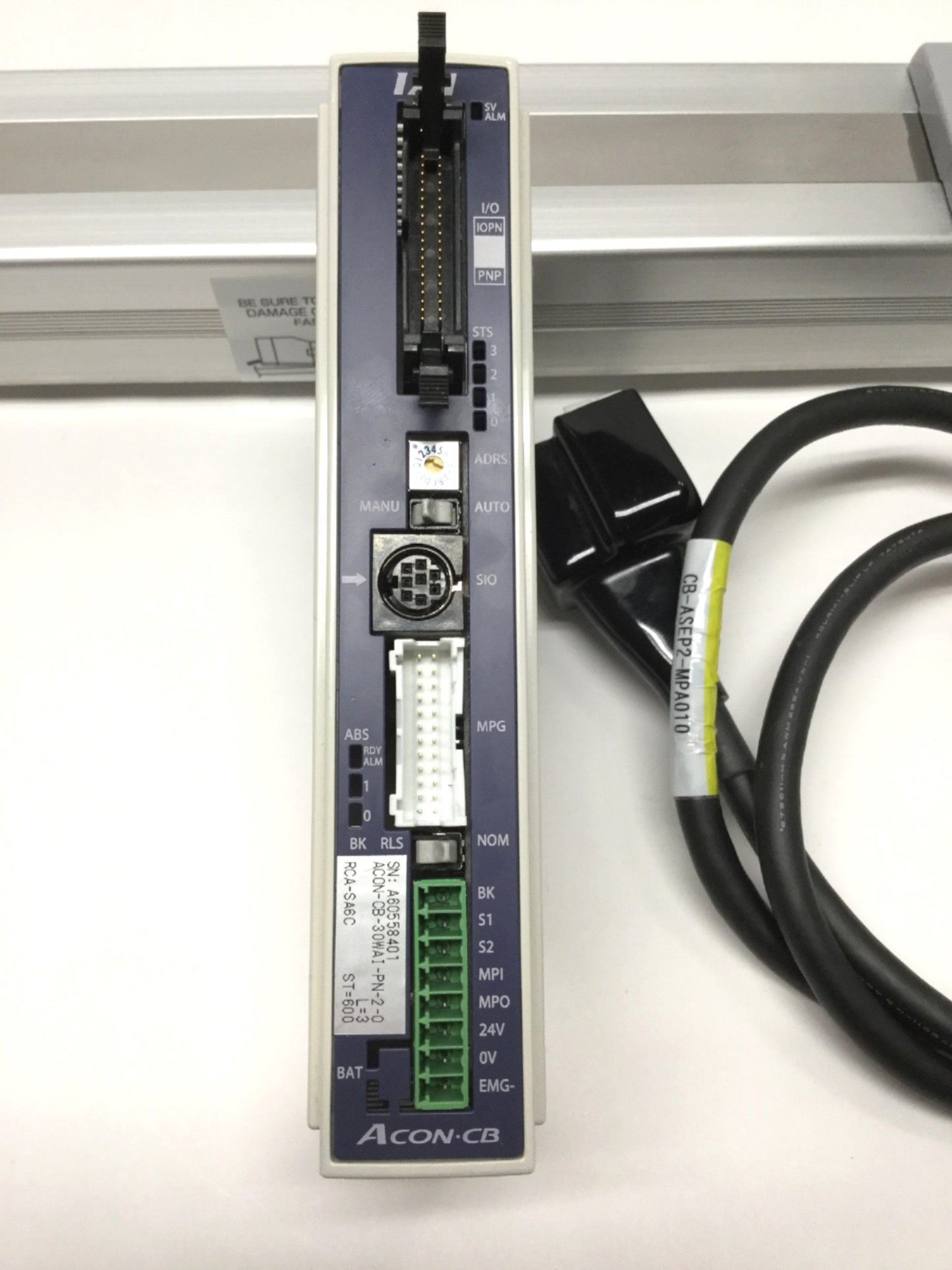 Used IAI RCA-SA6C ROBO Cylinder Linear Ball Screw Actuator w/Paired Controller 600mm