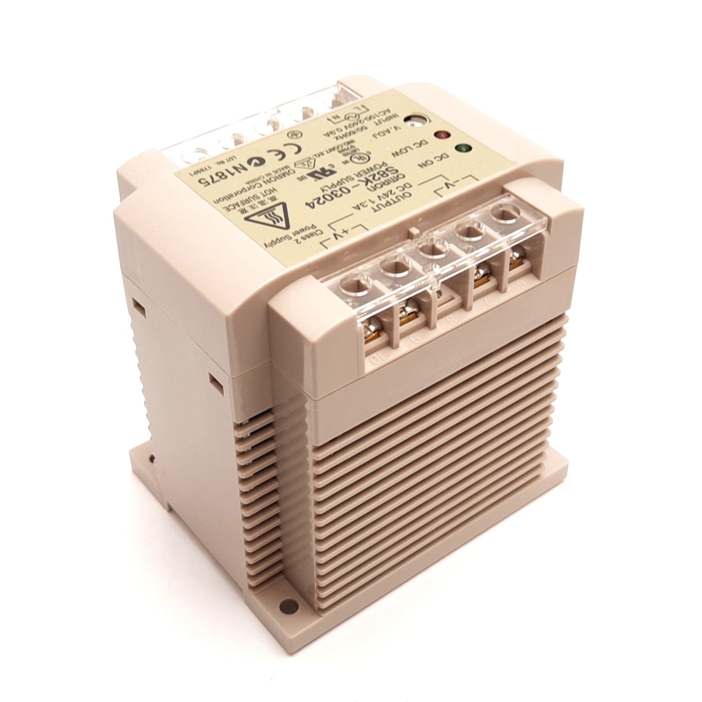 Used Omron S82K-03024 Power Supply, Input: 100-240VAC 0.9A, Output: 24VDC 1.3A