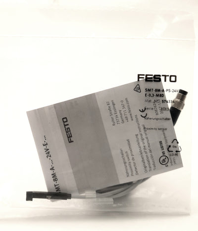 New Festo SMT-8M-A-PS-24V-E-0,3-M8D Proximity sensor 24v, PNP NO, 0.3m Cable, M8