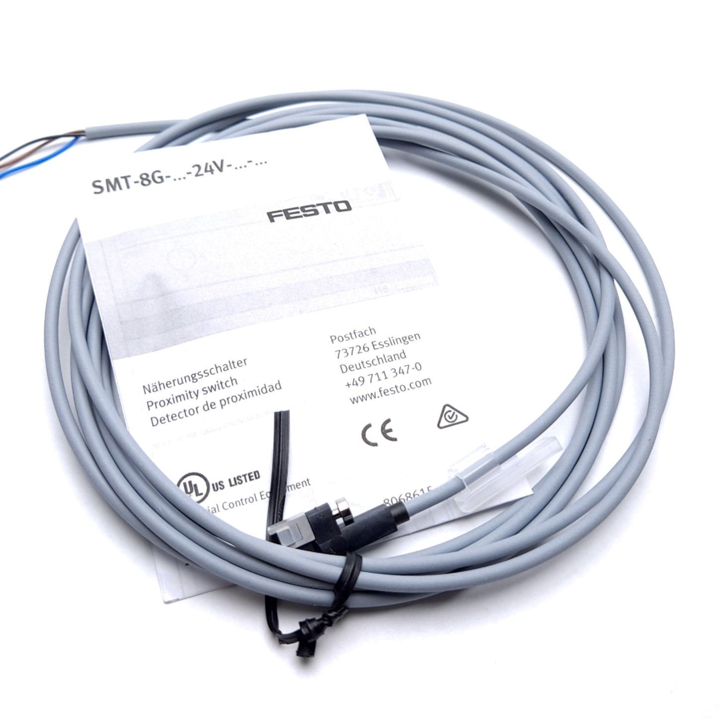 New Other Festo SMT-8G-PS-24V-E-2,5Q-OE Proximity sensor 10v-24v, PNP N.O., 2.5m Leads