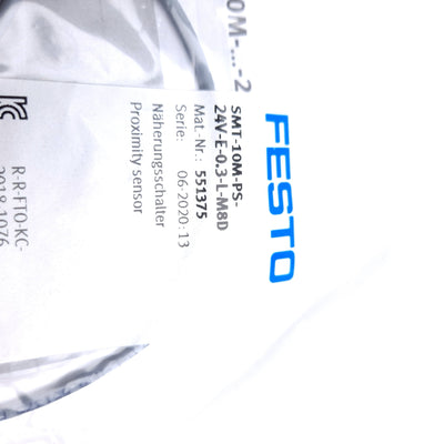 New Festo 551375 Proximity Sensor Round Slot, 100mA 24V, SMT-10M-PS-24V-E-0.3-L-M8D