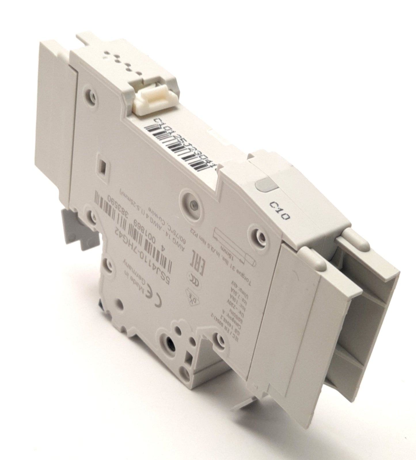 New Siemens 5SJ4110-7HG42 Mini-Circuit Breaker 10A 1Pole, 240/277v AC 60v DC 10kA