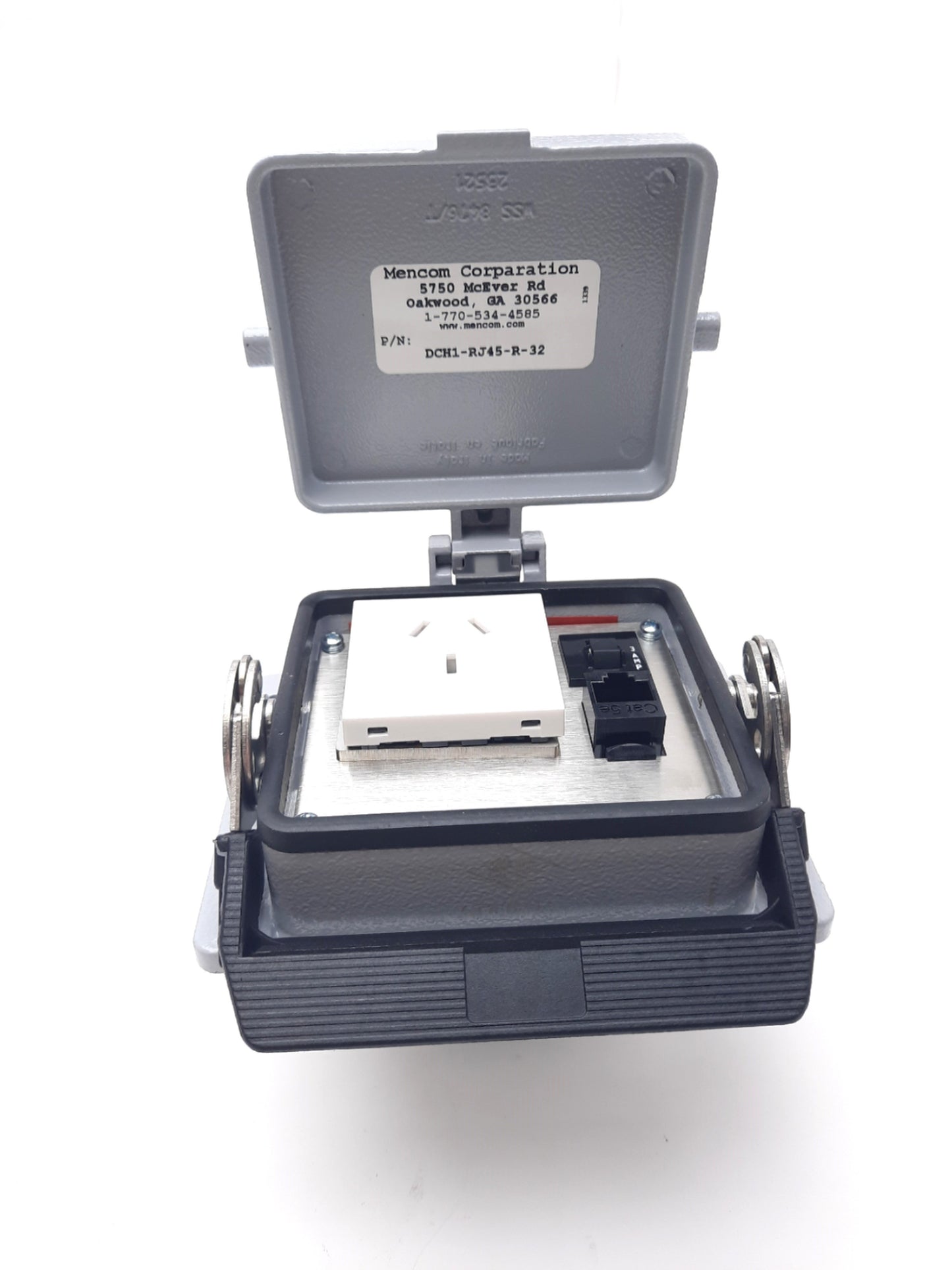 New Mencom DCH1-RJ45-R-32 Panel Interface Connector With China 10A Outlet 250VAC