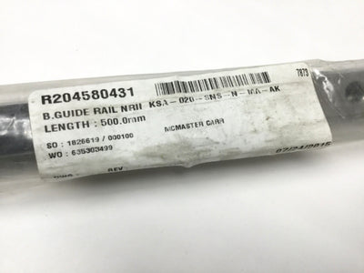 New Bosch Rexroth R204580431 Stainless Steel Ball Guide Rail, 20mm Wide, 500mm Long