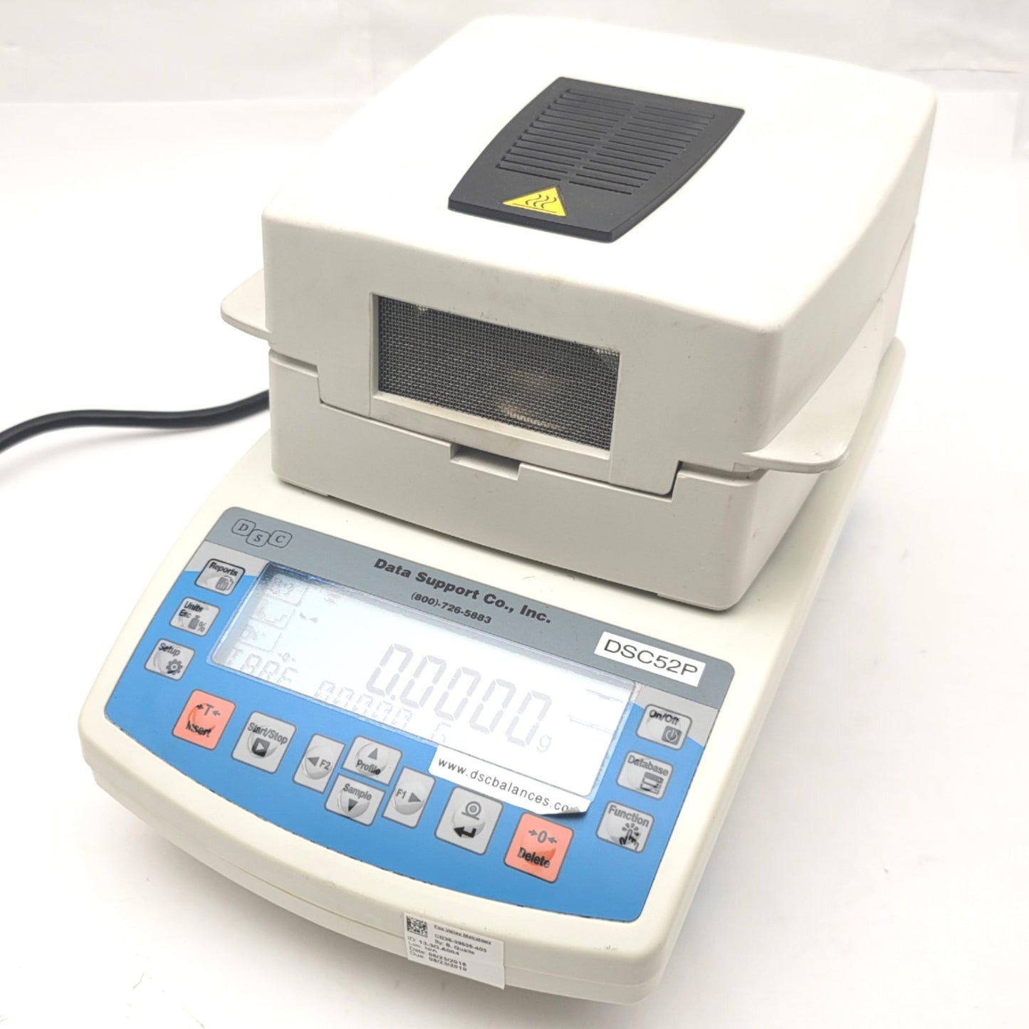 Used Data Support Co. DSC52P Radwag MA50/1.R Low Moisture Analyzer For Plastic Resins