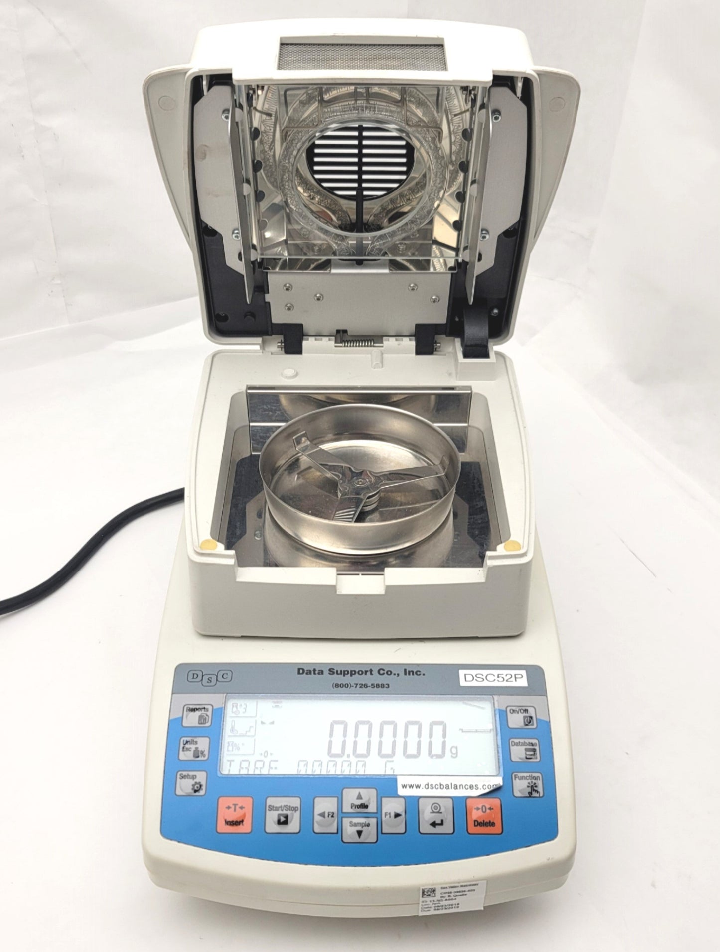 Used Data Support Co. DSC52P Radwag MA50/1.R Low Moisture Analyzer For Plastic Resins