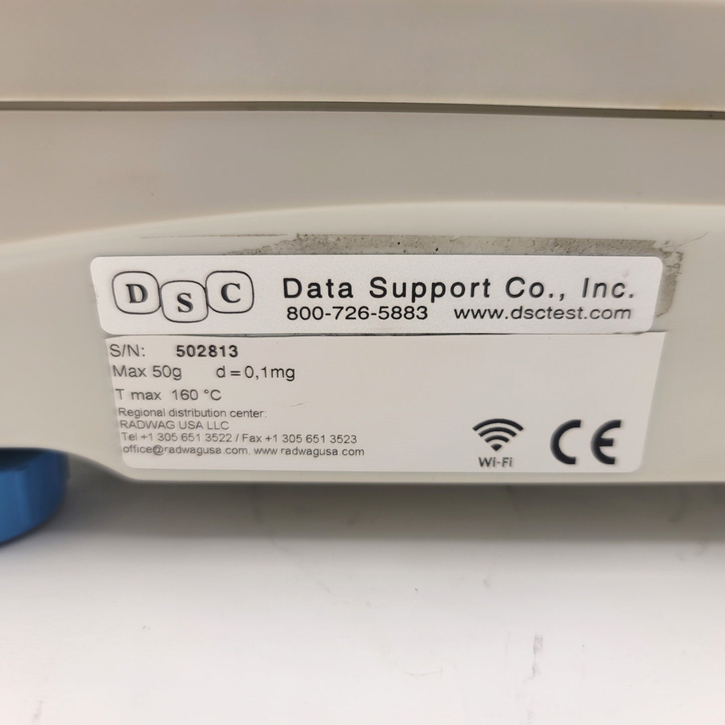 Used Data Support Co. DSC52P Radwag MA50/1.R Low Moisture Analyzer For Plastic Resins