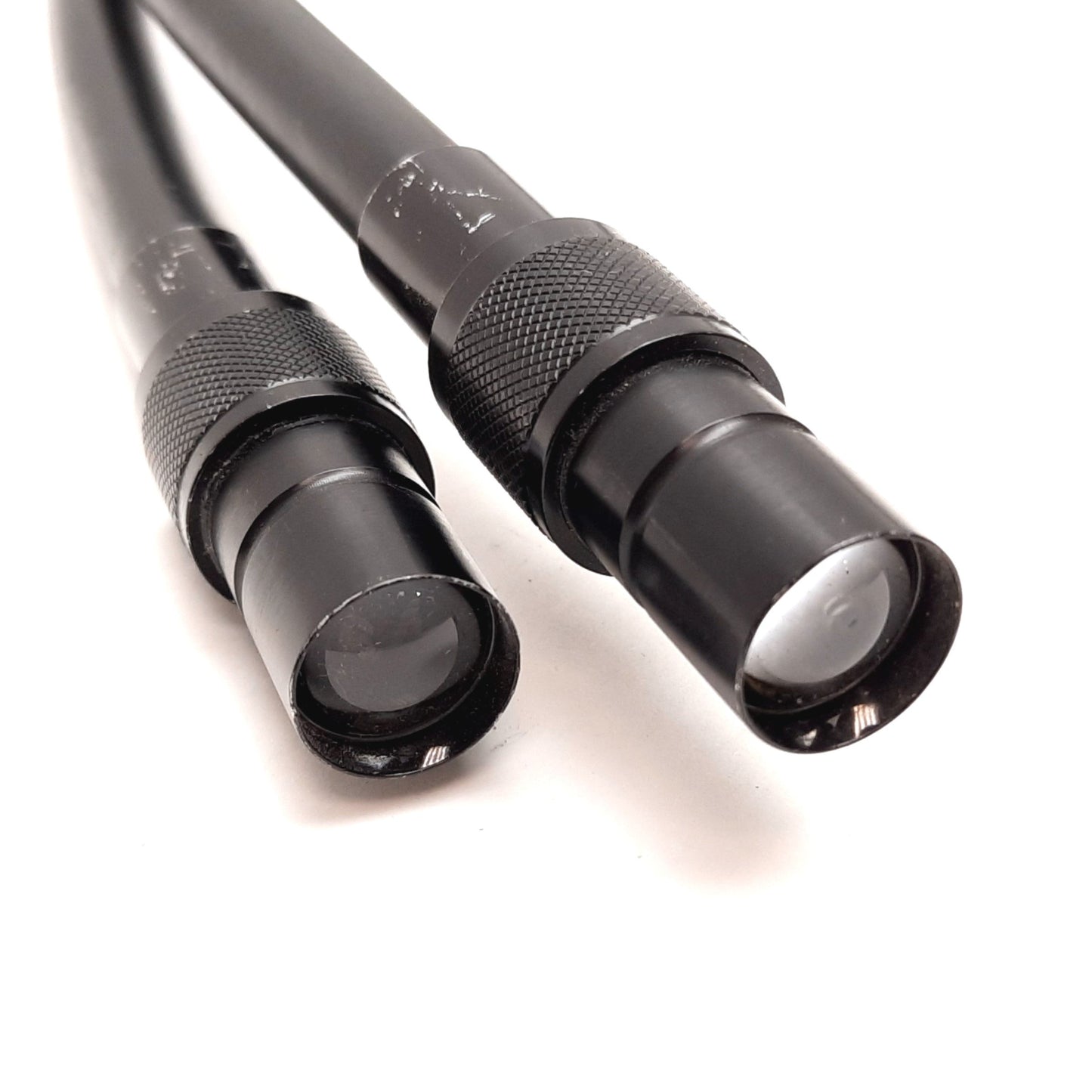 Used Schott Fostec A08575 Dual Fiber Optic Gooseneck Light Guide 21" Long w/Spot Lens