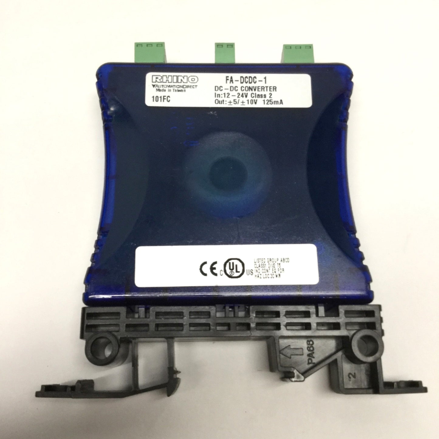 Used Automation Direct FA-DCDC-1 Rhino DC-DC Converter 12-24VDC In, ±5/±10V 125mA Out