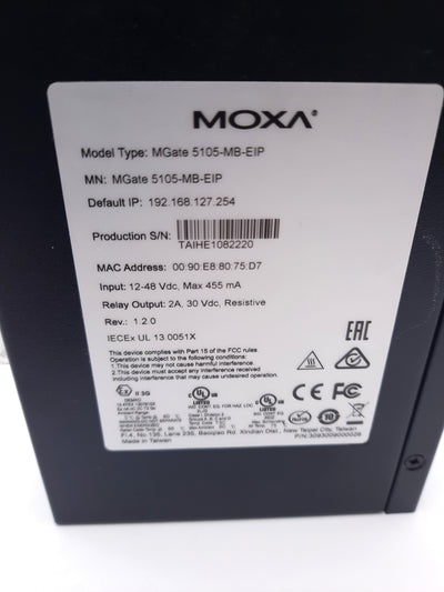 New Moxa Mgate 5105-MB-EIP 1 Port Modbus RTU to Ethernet, IP Gateway 12-48VDC