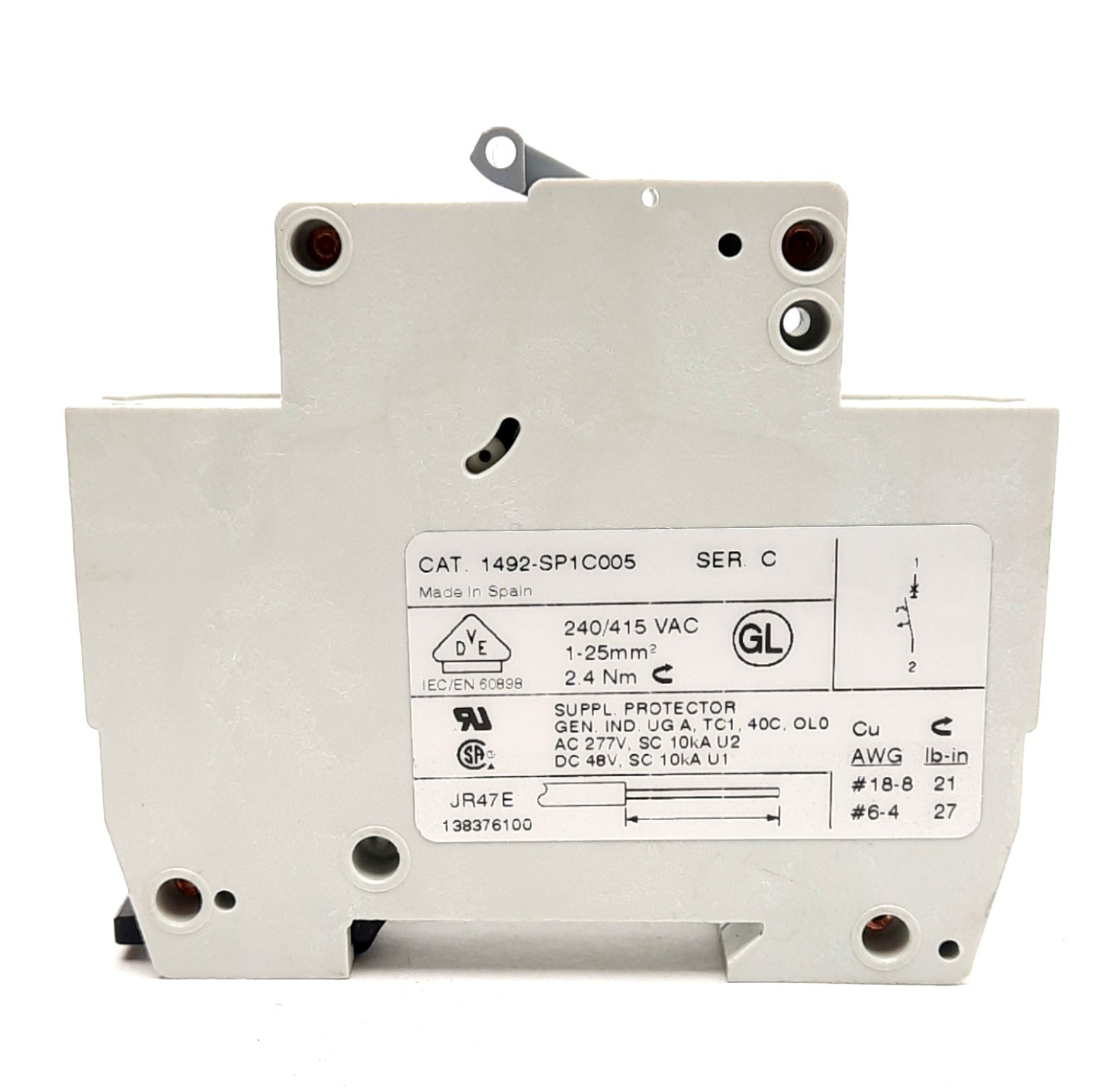 New – Open box Lot of 8 Allen Bradley 1492-SP1C005 Circuit Breaker, 0.5A, 240/415VAC, 1POLE