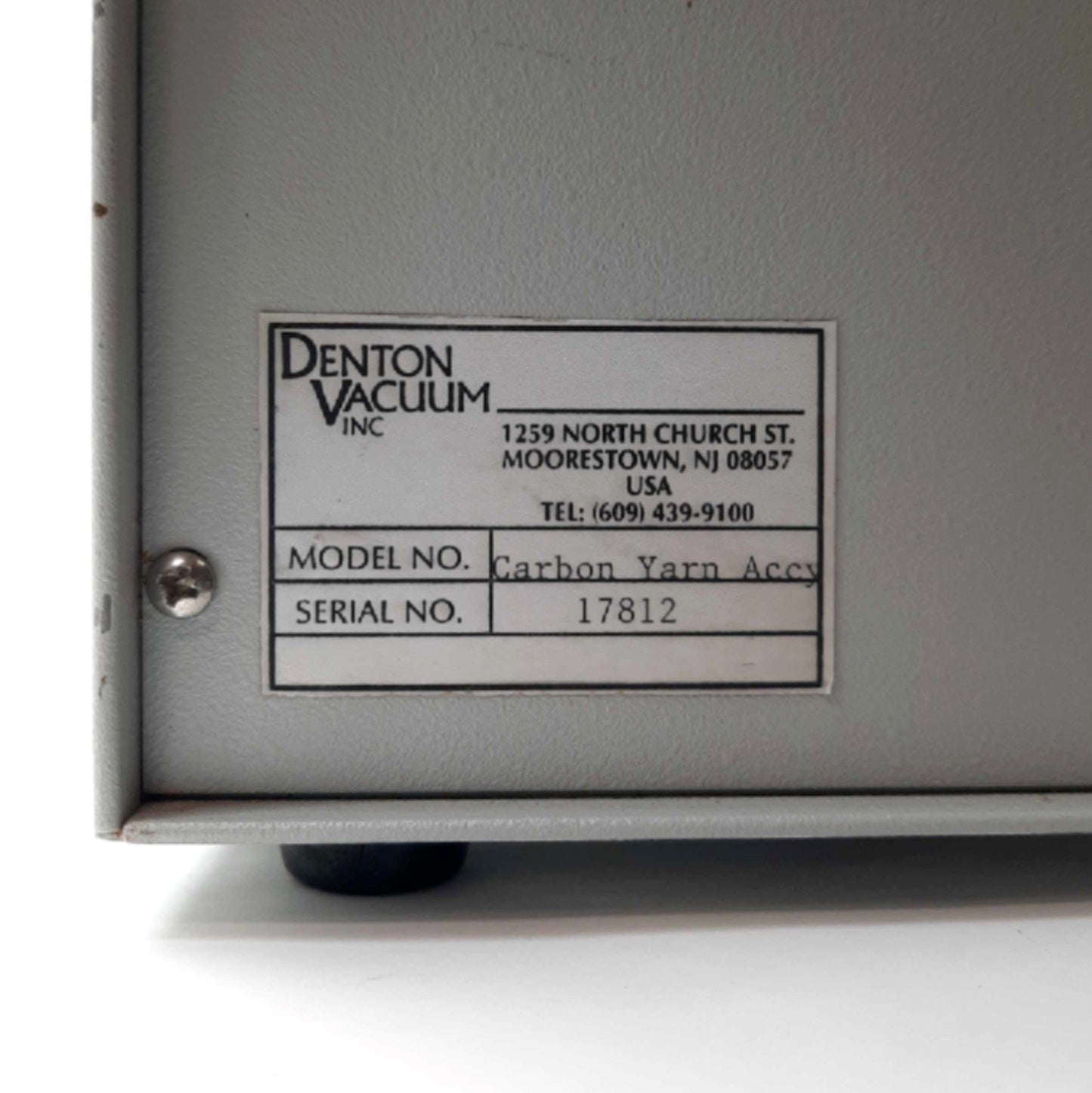 Used Denton Vacuum SEM Carbon Yarn Accessory, 6 x 9" Chamber, 120VAC for DESK II
