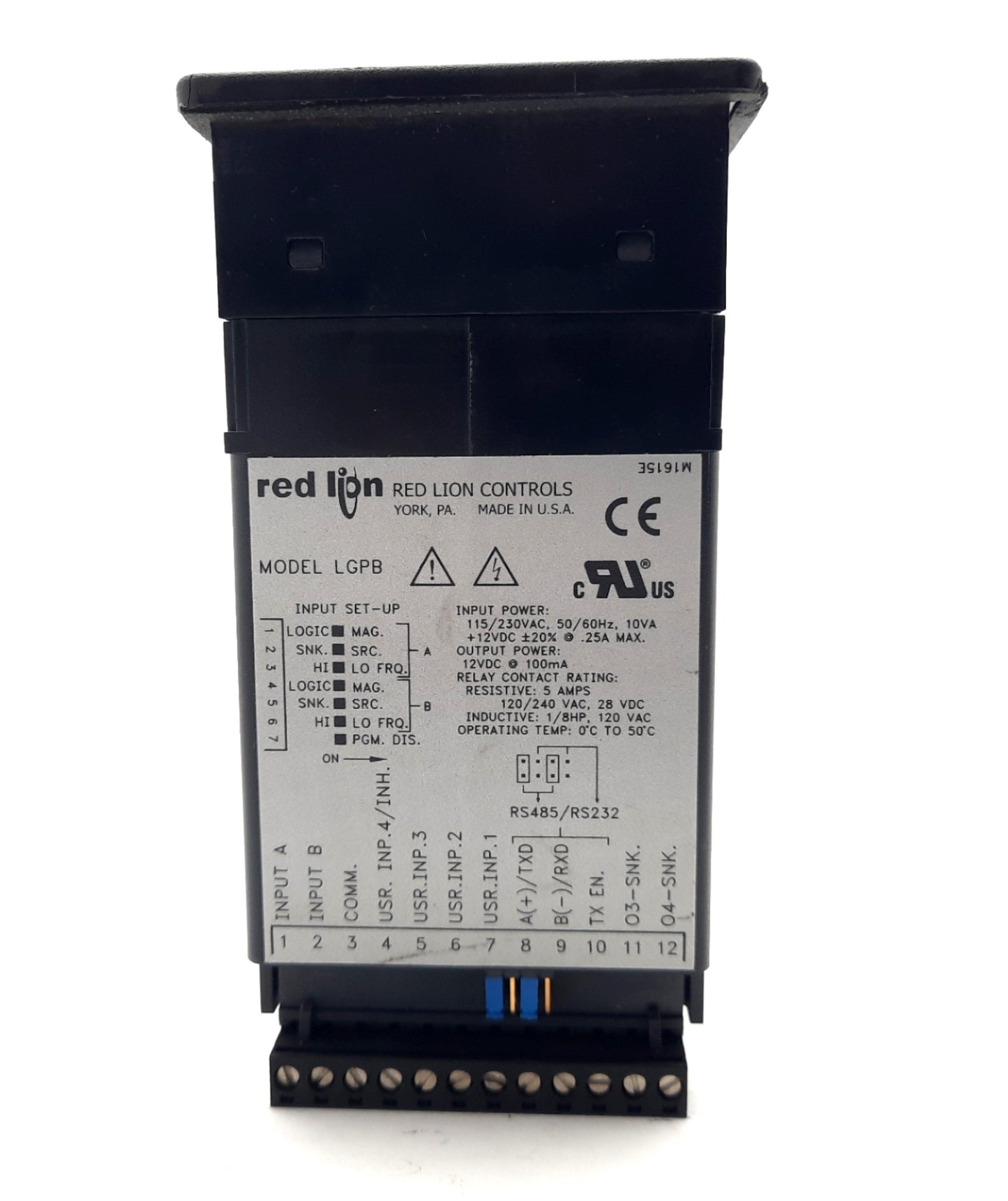 Used Red Lion LGPB0000 Counter Rate Indicator Meter, 4-Preset Batch, Green Backlight